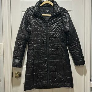 Lightweight Long Puffer Jacket Black